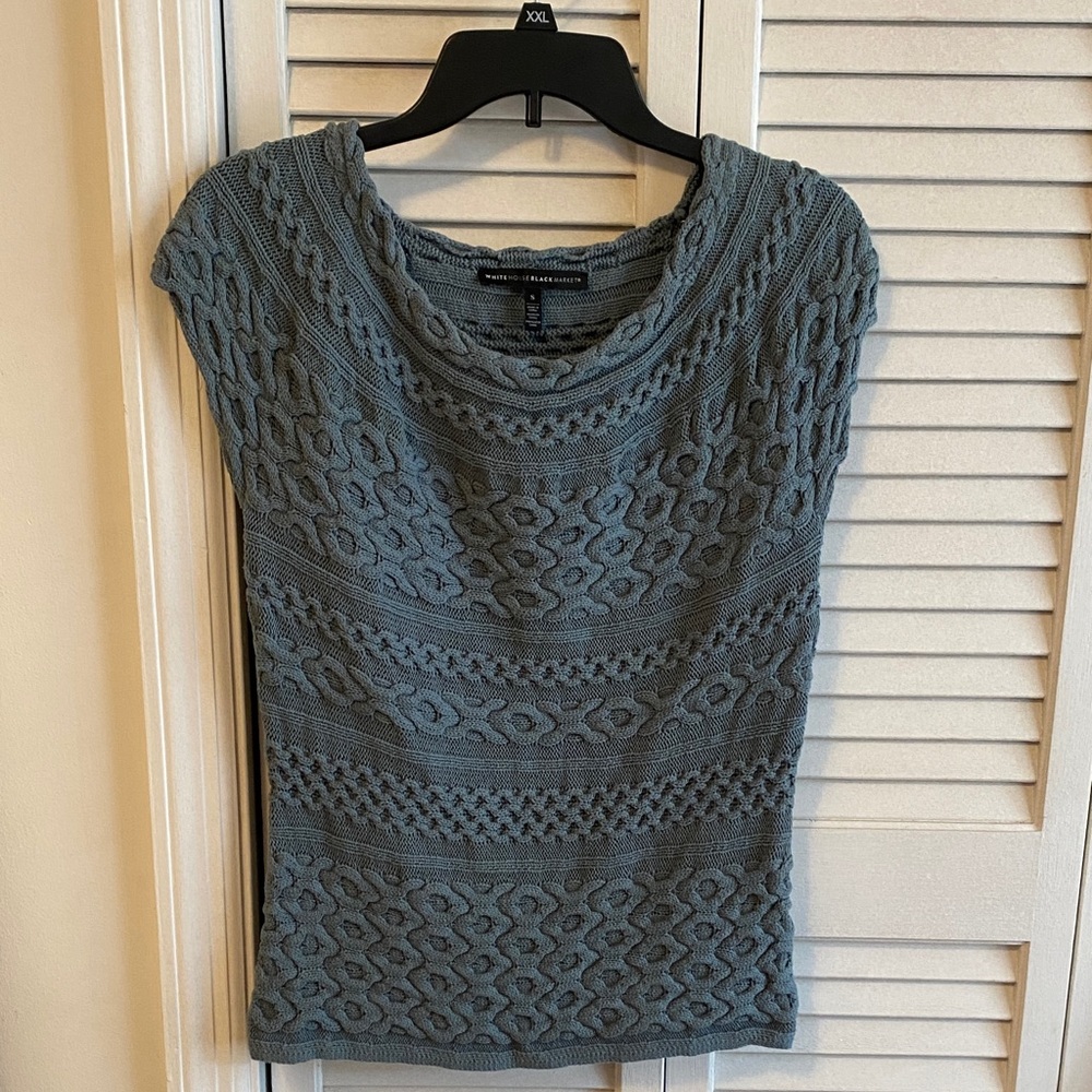 White House Black Market Teal Blue Knit Sweater
